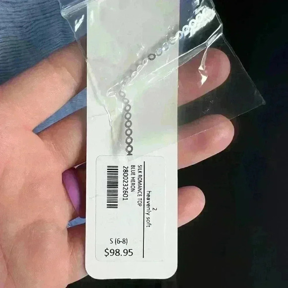 Soft Surroundings Silk Romance Top in Blue Heron Women’s Sm NWT - Picture 3 of 8